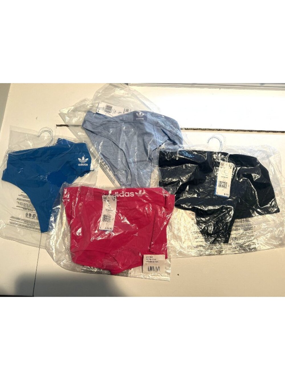 NWT Adidas Lot of 4 Underwear Variety Thong Bikini Boy short Size L $97 [jb]